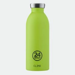 Best Pirce ✨ 24Bottles 4Bottles Clima Ανοξείδωτο Μπουκάλι Θερμός 500 Ml LIME GREEN 👏