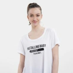 Νέος 🤩 T-shirts | Μπλούζα κοντό μανίκι BodyTalk Maternity Loose Γυναικείο T-shirt Εγκυμοσύνης WHITE 👍 -Ηλεκτρονικό κατάστημα 24 μπουκαλιών bodytalk bdtkmaternityw loose tshirt 50co 50mod 15