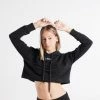 Νέος ⭐ Μπλούζα Με Κουκούλα BodyTalk Loose Cropped Γυναικείο Φούτερ Black 👏