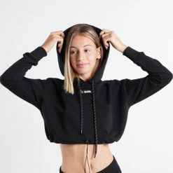 Νέος ⭐ Μπλούζα Με Κουκούλα BodyTalk Loose Cropped Γυναικείο Φούτερ Black 👏 -Ηλεκτρονικό κατάστημα 24 μπουκαλιών bodytalk bdtkw loose short hoodie 70co 30pes 3