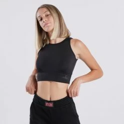 Καλύτερη πώληση 🤩 Μπουστάκια | Αθλητικά Σουτιέν BODYTALK Crewneck Γυναικείο Μπουστάκι Black 🎁