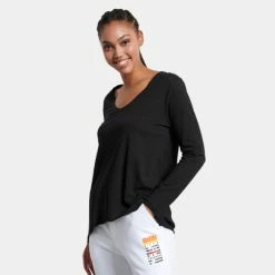 Ολοκαίνουργιο 🛒 Μπλούζα Μακρύ Μανίκι BodyTalk Γυναικεία Μπλούζα με Μακρύ Μανίκι BLACK ✨