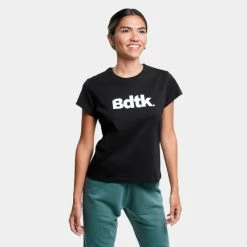 Τοπ 10 😀 T-shirts | Μπλούζα κοντό μανίκι BodyTalk Γυναικείο T-shirt BLACK 👍