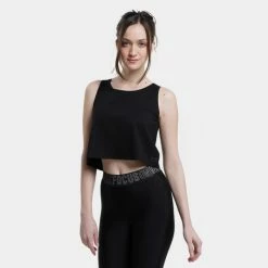 Εξοδος 🔔 Αμάνικα T-shirts BodyTalk Crop Γυναικείο Αμάνικο T-shirt Black ❤️