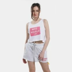 Κουπόνι ⌛ Αμάνικα T-shirts BodyTalk Cropped Γυναικείο Αμάνικο T-shirt WHITE ✔️