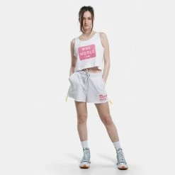 Κουπόνι ⌛ Αμάνικα T-shirts BodyTalk Cropped Γυναικείο Αμάνικο T-shirt WHITE ✔️ -Ηλεκτρονικό κατάστημα 24 μπουκαλιών bodytalk cropped slvls top 100co 4