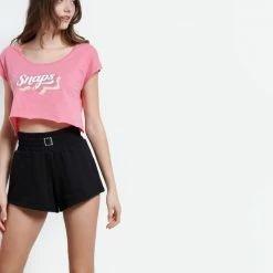 Αγορά ✔️ Σορτς | Βερμούδες BodyTalk Highwaist Γυναικείο Σορτς Black ❤️ -Ηλεκτρονικό κατάστημα 24 μπουκαλιών bodytalk highwaist shorts 70co 30pes 4