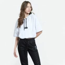 Εξοδος 🤩 Μπλούζα Με Κουκούλα BodyTalk Oneworld Loose Γυναικείο T-shirt με Κουκούλα WHITE 👏