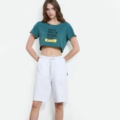 Εκπτωση ✔️ Σορτς | Βερμούδες BodyTalk "Pantson" Γυναικεία Αθλητική Βερμούδα White ⭐ -Ηλεκτρονικό κατάστημα 24 μπουκαλιών bodytalk pantsonw walkshort below knee medium cr 7