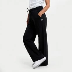 Νέος 🎉 Φόρμες BodyTalk Wide Leg Γυναικείο Παντελόνι Φόρμας BLACK ✔️