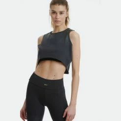 ΧΟΝΔΡΙΚΟ ΕΜΠΟΡΙΟ 😍 Αμάνικα T-shirts BodyTalk Γυναικείο Crop Top COAL 🌟