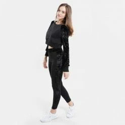 ΧΟΝΔΡΙΚΟ ΕΜΠΟΡΙΟ 🎉 BodyTalk Velour Γυναικείο Ψηλόμεσο Κολάν 4/4 Black 😀 -Ηλεκτρονικό κατάστημα 24 μπουκαλιών bodytalk velourw high waisted leggings 4 4 92co 3