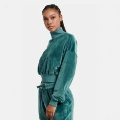 Προώθηση 🎉 Φούτερ BodyTalk "Velour" Cropped Γυναικεία Μπλούζα Φούτερ TATTOO GREEN 🔔 -Ηλεκτρονικό κατάστημα 24 μπουκαλιών bodytalk velourw turtleneck short sweater 92pes 14