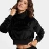 Αγορά ✔️ Φούτερ BodyTalk "Velour" Cropped Γυναικεία Μπλούζα Φούτερ BLACK 🌟